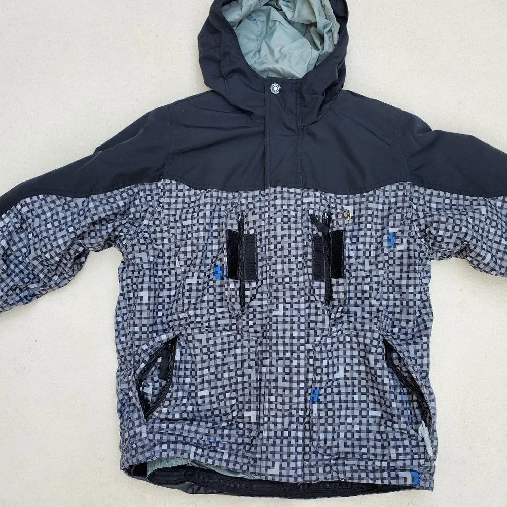 Ripzone Black and Gray Hooded Snow Jacket